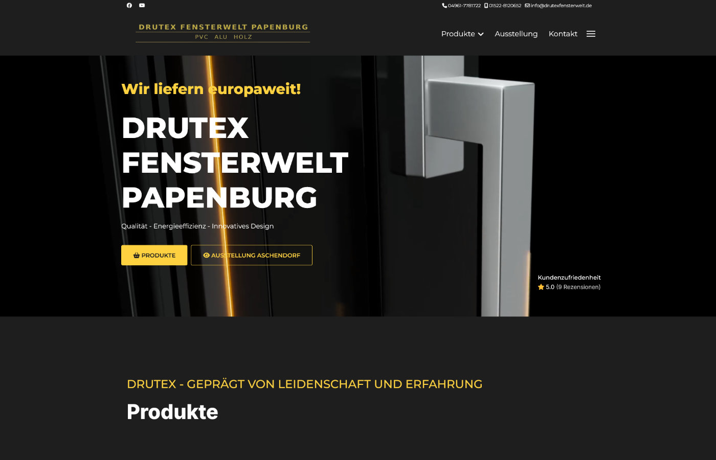 Startseite von Drutex Fensterwelt Papenburg