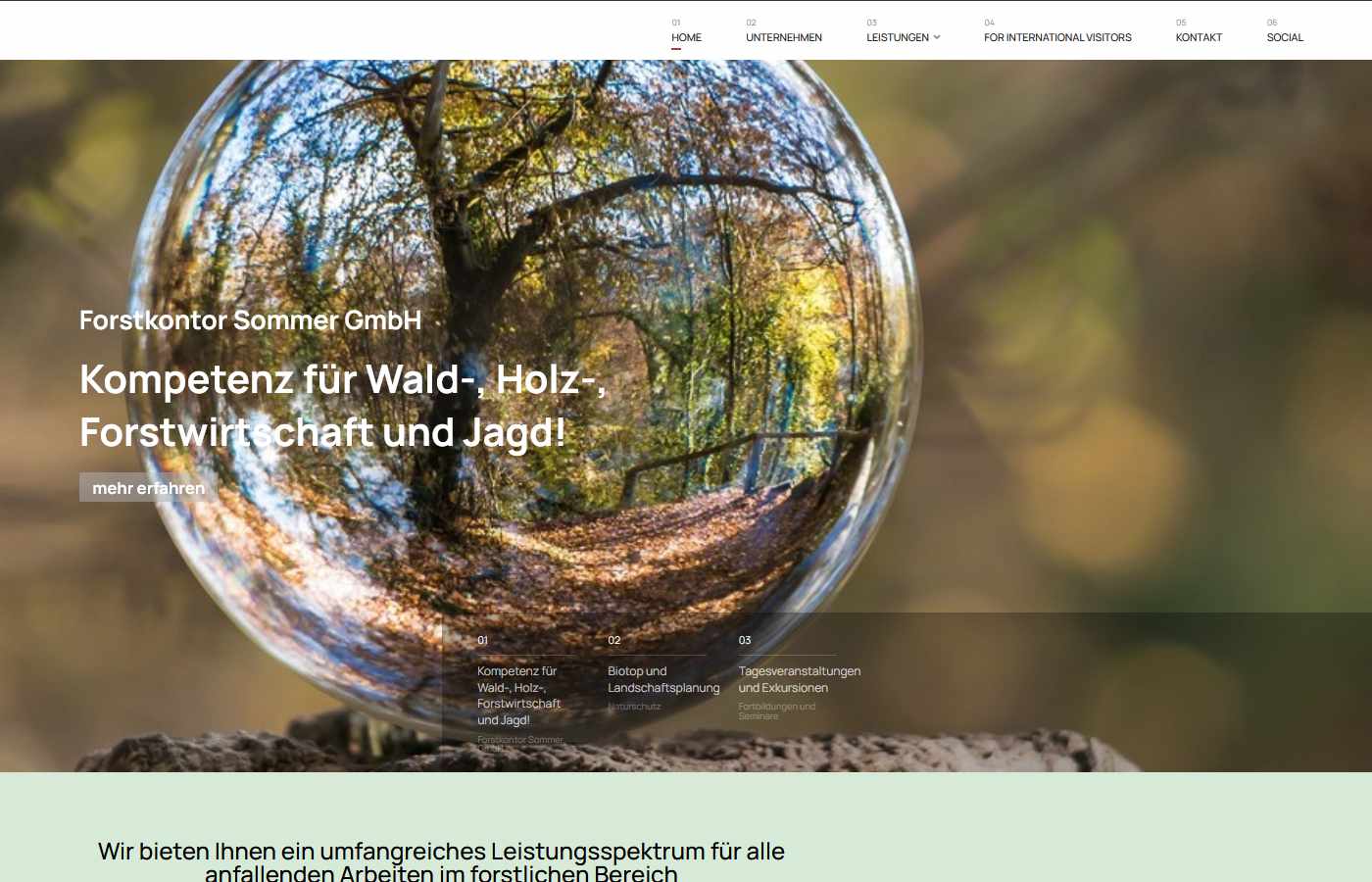 Startseite vom Forstkontor Sommer GmbH